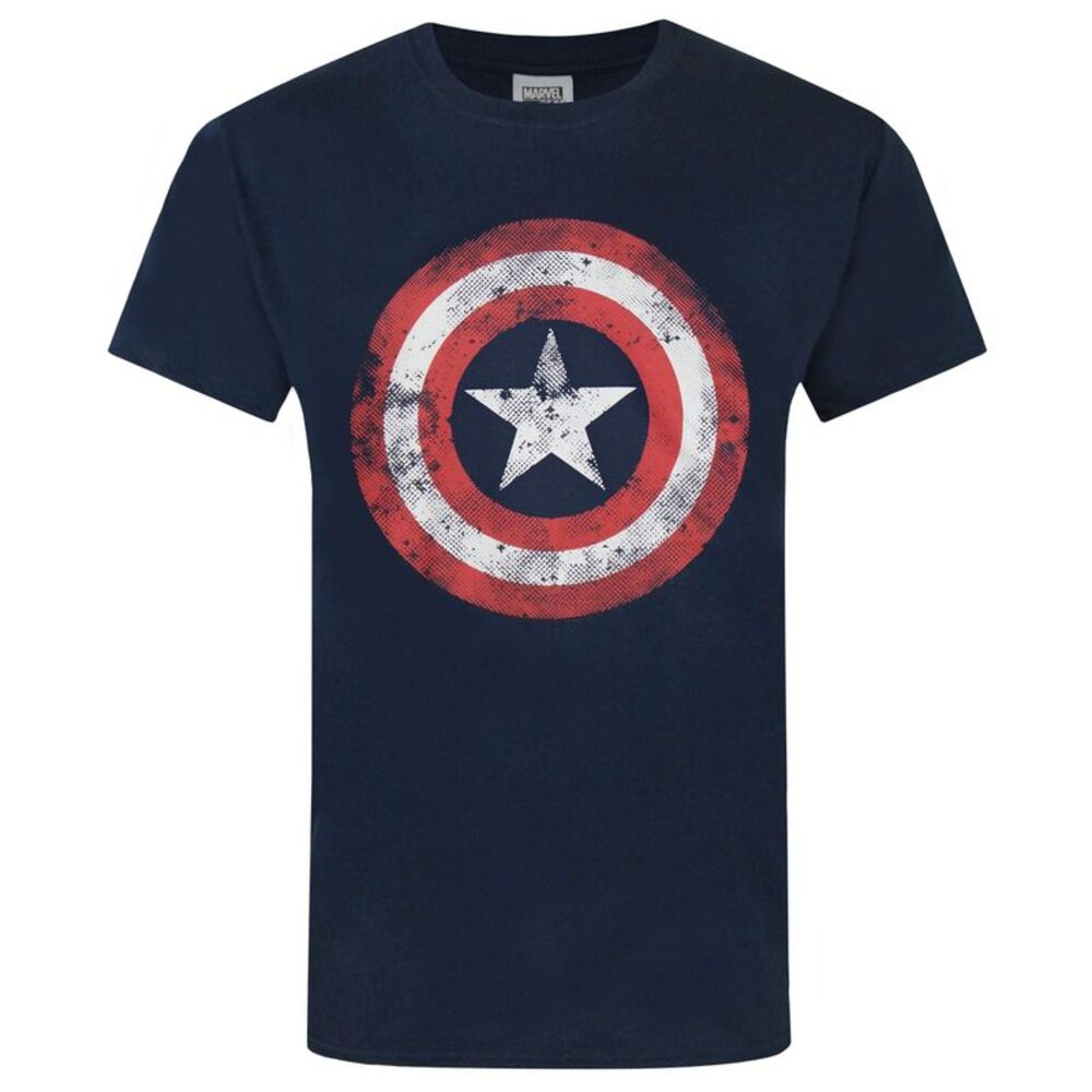 Captain America Mens Movie Shield T-Shirt / Blue